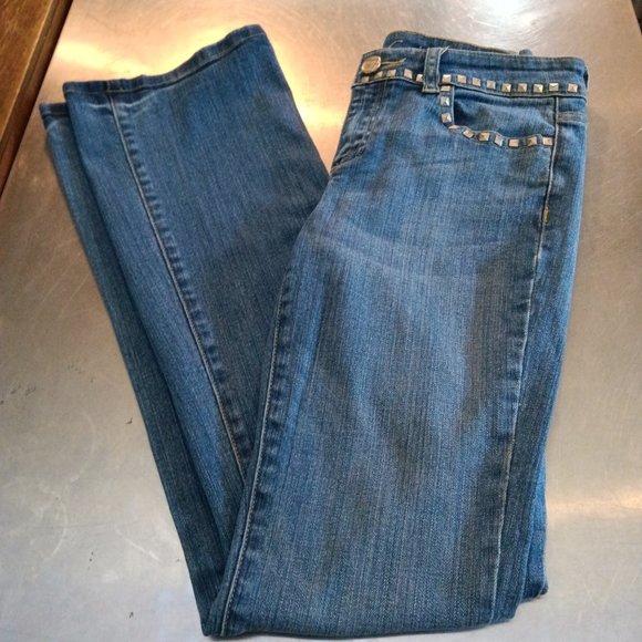 Cache Denim - Cache Boot Cut Mid Rise Denim Jeans, Stud Details Excellent Y2K